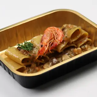 Paccheri gamberi e funghi