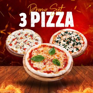 3Pizza(1Margherita ,1Prosciuto Funghi,1 Genovese)