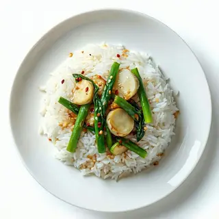 Riso con cime di rapa saltati al wok