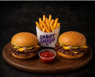 2x Gorila single burger i pomfrit