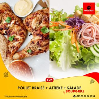 Poulet + Attiéké + Salade