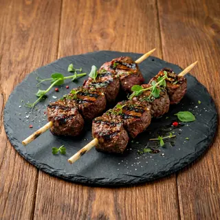 Goat's Skewers+ soda