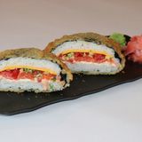 შემწვარი ორაგულის ბურგერი