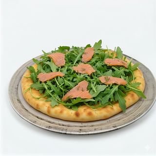 Focaccia con salmone e rucola