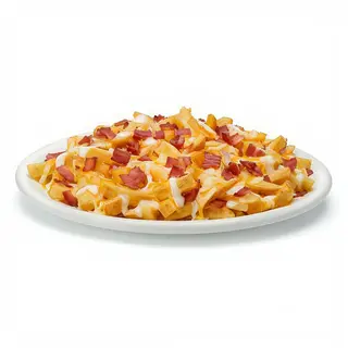 Patatas, bacon y queso fundido