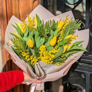 Yellow Submarine - 10 Tulipanes & Solidagos Para Navegar En Luz