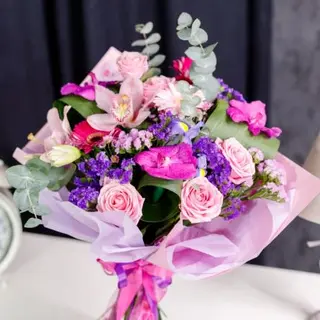Buchet roz-mov-fuchsia