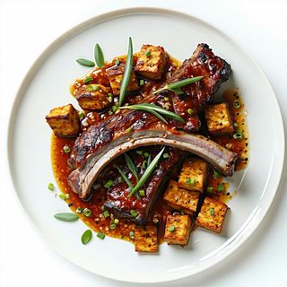 Costine di suino con tempeh