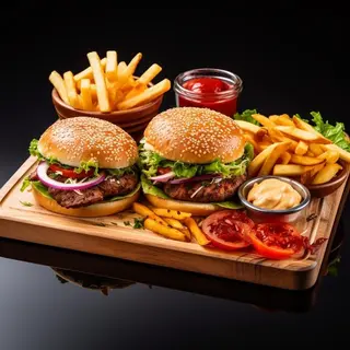 Chicken Burger & Fries