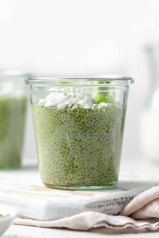Chia pudding de te matcha