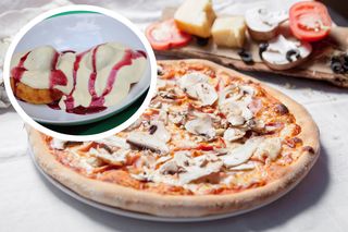 Pizza Prosciutto Funghi + Papanasi cu Finetti si sos vanilie