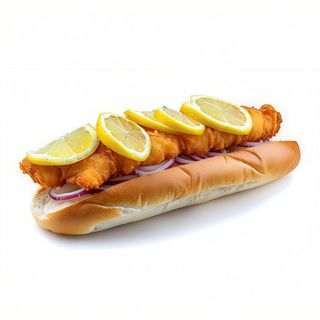 Bocadillo De Bocaditos De Pescado Con Limón