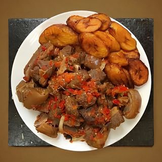 Fried Plantain With Beef