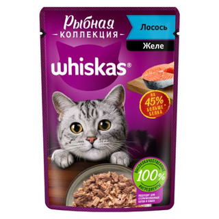 товары для животных Whiskas Meaty лосось 75гр  4660085514319