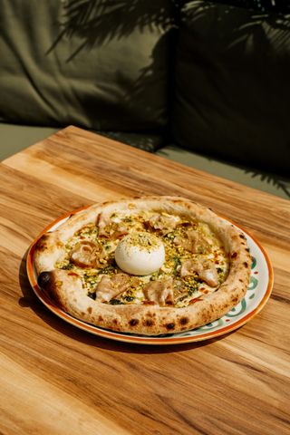 Pizza mortadella e Pistacchio