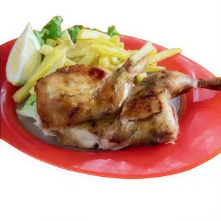 1/2 Pollo Asado Con Patatas Fritas