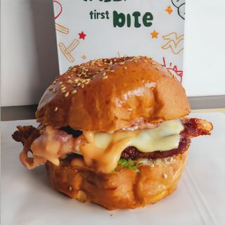 Beef Bacon Burger with  Fries