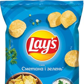 Чіпси Lays Сметана І Зелень 120грм