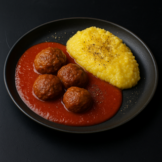 Chiftelute in sos de rosii si garnitura 500g