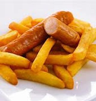 Sausage with chips