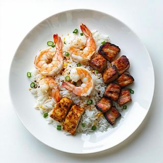 17B. Riso con misto di carne