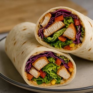 ვრაპი გრილზე შემწვარი ქათმის ხორცით