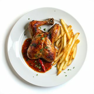 guarnicion pollo asado patatas y pimiento