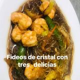 Fideos de cristal con tres delicias