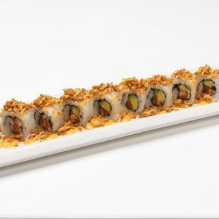 spicy salmón crunch (8 pzs.)