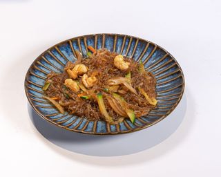 Spaghetti di soia con gamberi