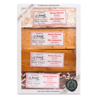Caja de 4 Turrones Artesanos con Edulcorantes Nº1 80g Vicens Caja 320 Gr.