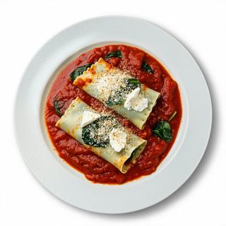 Cannelloni ricotta e spinaci al pomodoro