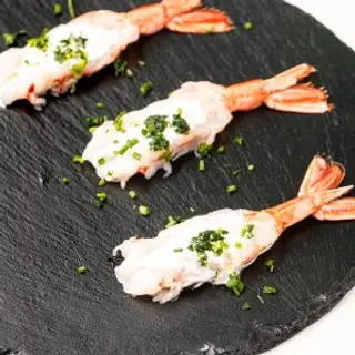 Sashimi gambero e burrata 3  pezzi