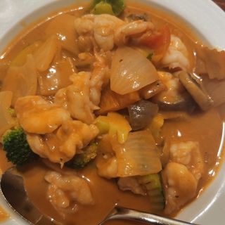 170-Gambas Con Curry Rojo Y Leche De Coco