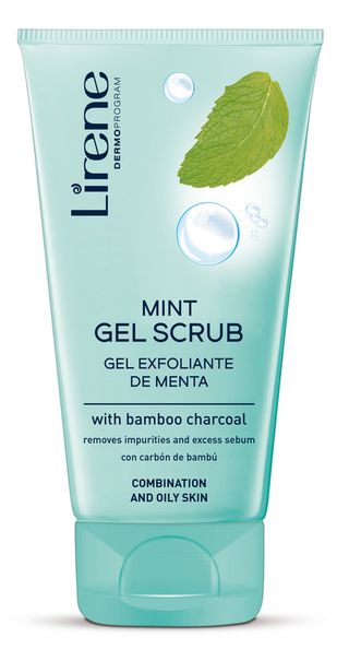 Gel facial exfoliant Lirene, cu extract de menta, 150ml