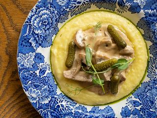 Біфстроганов із грибами