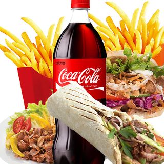 Kebab En Plato + Durum + Kebab + 2 Patatas + Coca-Cola (1.25 Lt.)