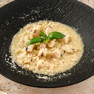 Risotto con pollo e gorgonzola