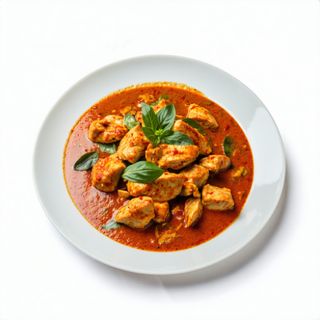 Pollo con curry rojo