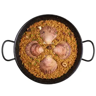 Paella mar vieiras