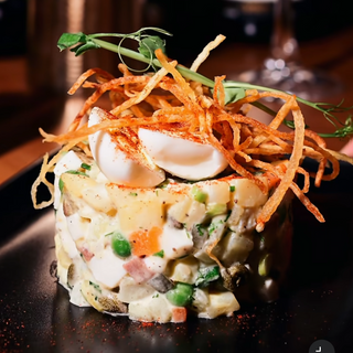 სალათი ოლივიე საქონლის ენით