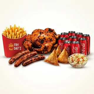 Large Fries + Full Chicken + 2 Sausages + 2 Samosas + 2 Sodas