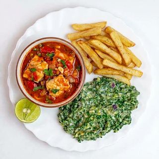 Fish Wet/Stew + Veg with Chips