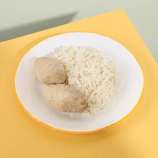 Парові індичі котлетки з рисом