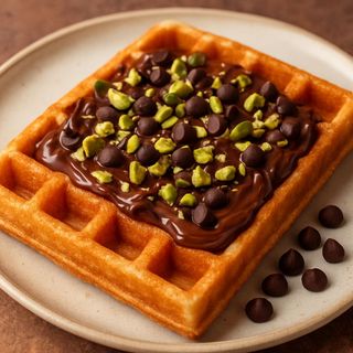 Waffle rock pistacchio - Cioko rock, pistacchio, scaglie di cioccolato