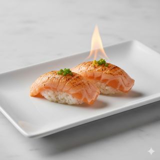 Nigiri de salmón flambeado (2 uds.)