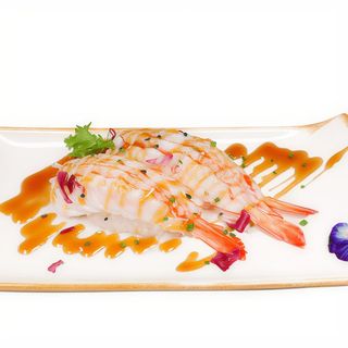 121.Nigiri gambas con teriyaki 2u