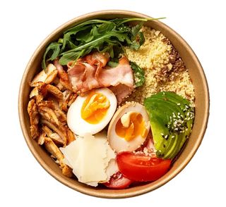 Боул з куркою кебаб, беконом та яйцем (450 г.)