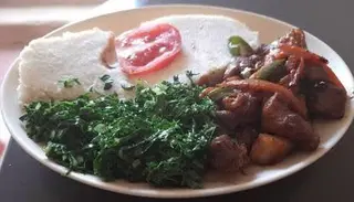 1/2 kg Fried Pork with Ugali + Greens