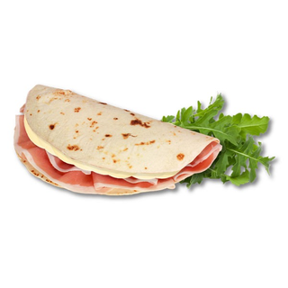 Piadina con prosciutto crudo e mozzarella